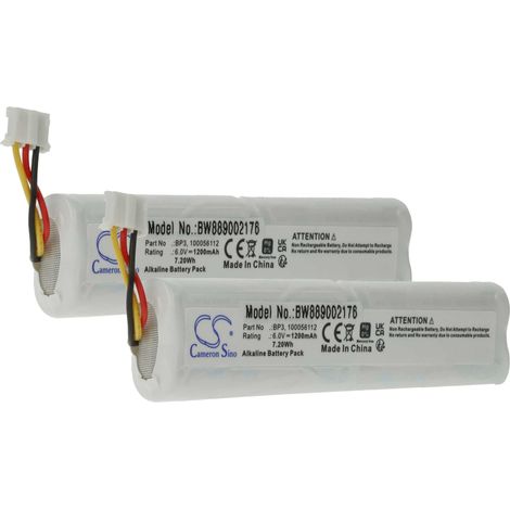vhbw 2x Batterie Ersatz für Telenot BP3, 100056112 für Alarmanlage, Alarmsystem (1200 mAh, 6 V, Alkaline)