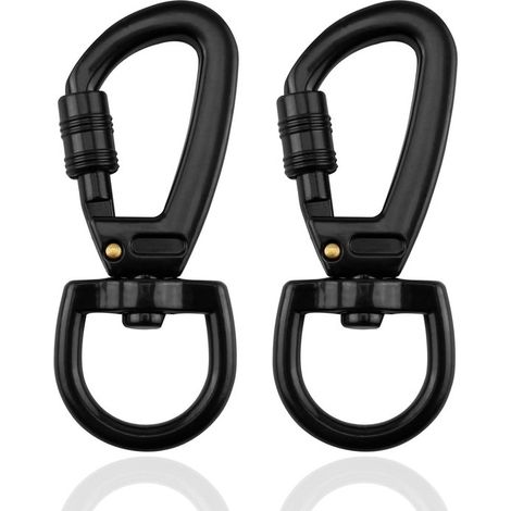 2-teiliger Hundekarabiner, robust, Zinklegierung, 360-Grad-Drehgelenk, für Hundeleinen, Bergsteigen und Schlüsselanhänger