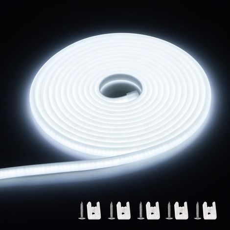 (Lumière blanche, 12 m) Bande lumineuse LED COB étanche avec gaine en silicone intégrale, adaptée à la décoration de jardin et de cour. (1/5)