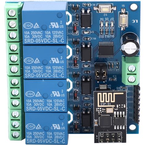 Module relais 4 canaux ESP8266 5V sans fil pour contrôle à distance via téléphone Android, domotique intelligent (1/5)
