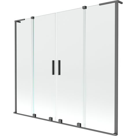 Mexen Velar L Duo paroi de baignoire 2 volets coulissants 170 x 150 cm, transparent, gun metal - 896-170-003-02-95 (1/2)