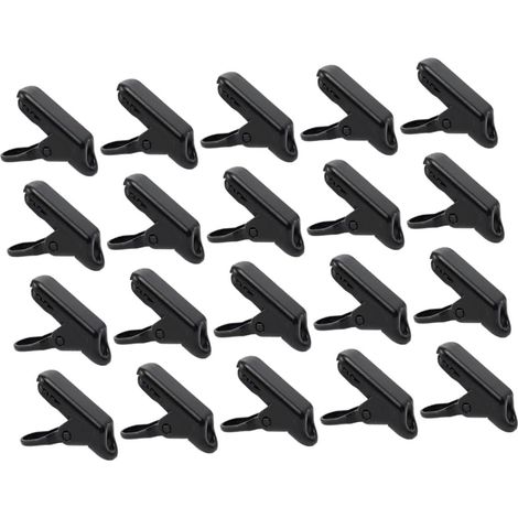 20pièces Lot de Pinces pour Tente et Bâche Clips de Fixation Noir pour Camping et Auvent Mousquetons de Serrage Solide (1/4)