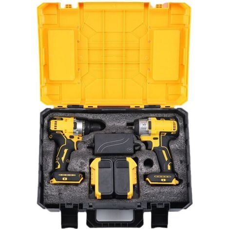 2PCS Kit Perceuse + Visseuse à Impact DCF887 + Chargeur DCB115 + Mallette,Perceuse (1/4)