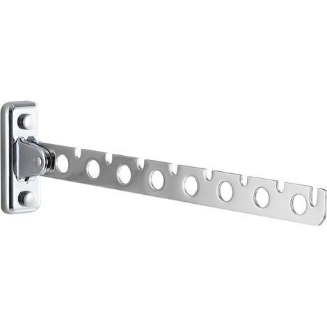 Perchero plegable de acero inoxidable de 8 agujeros, con ganchos y perchas. (1/3)