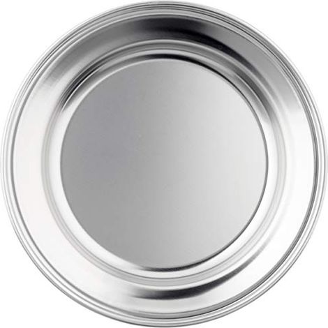 Lacor 61121 Piatto piano per camping, 22 cm, Acciao inox 18/0 (1/4)