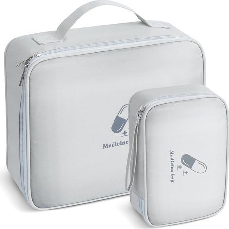 Trousse de Secours Vide, 2 Pièces Étanche Sac de Médecine Portable, Trousse de Médecine Sac d'urgence de Grande Capacité, Sac de Rangement de Médicaments pour Maison, Bureau, Voyages (1/5)
