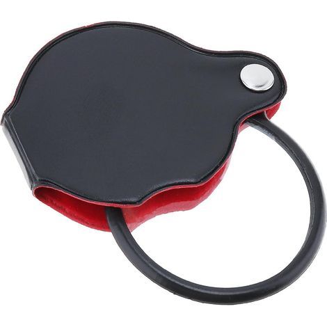 Mini loupe de poche 8X en verre optique avec étui de protection cortical, pour bureau, lecture, loisirs (1/4)