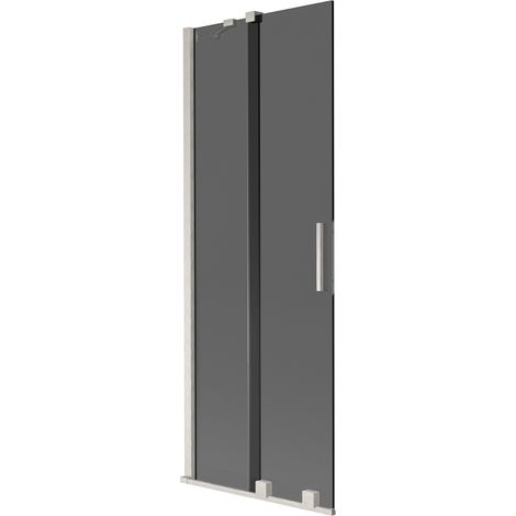Mexen Velar pare-douche coulissant à 2 panneaux 75 x 150 cm, graphite, nickel brossé - 896-075-000-41-97 (1/2)