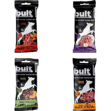 BULT Tasty Stripes Superfood Hundeleckerli-Streifen, Geschmacksmischung, 4 Stück. (1/5)