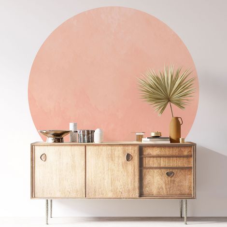 Sticker mural rond / cercle - Couleur Tendance - Diamètre 30 cm - Adhésif MAT (1/3)