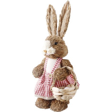 Lapins Rustiques de Pâques, Décor de Pâques Lapin Lapin Décor de Printemps pour Comptoir de Bureau à la Maison de Pâques (A) (1/5)