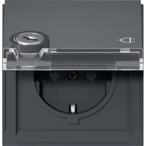 Gira Prise SCHUKO KD Serrure identique + BSF Gira TX44 Anthrazit [456967], 4569 67