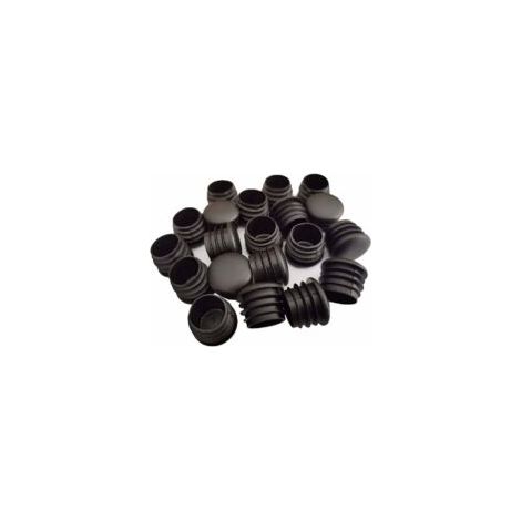 Tapón redondo de plástico, 20 unidades, tapón de tubo negro, tapón para silla, deslizador, tapón redondo para muebles, inserto para tubo de silla/pata (25 mm) - Crezuo (1/4)