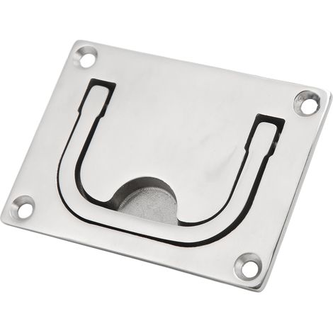 Hublot de pont bateau poignée affleurante 316L inox carré anti-corrosion poli miroir, quincaillerie marine résistante, pièce de rechange bateau (1/5)