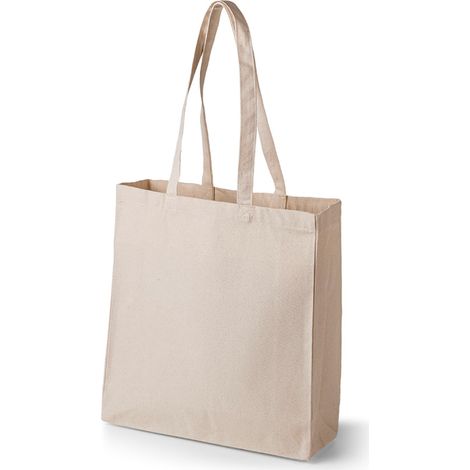 Borsa shopper in cotone ECO 340G, fondo e lati ecru (1/3)
