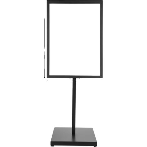 Panneau d'affichage, Construction en métal durable, Pieds réglables, noir (1/2)