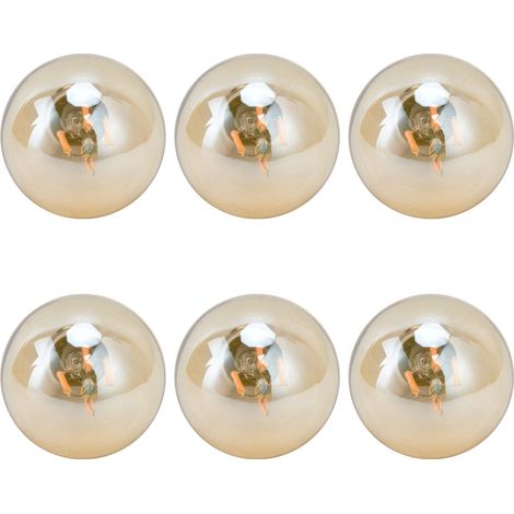Lot de 6 ampoules dorées G45 style vintage, culot E14, pour luminaires décoratifs, 4 W, 220 V, lumière chaude (1/5)