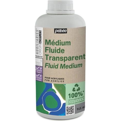 Médium fluide - Transparent - Peinture acrylique - Pouring - Pébéo - 945ml