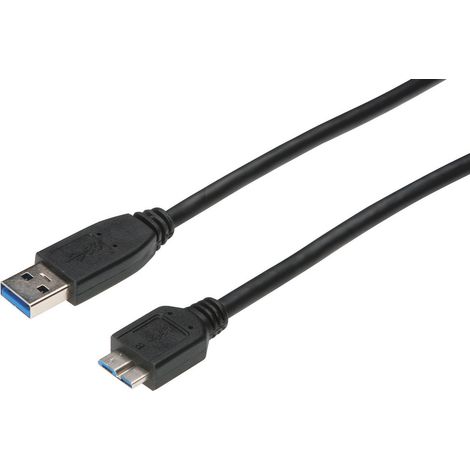 Digitus USB-Kabel USB 3.2 Gen1 USB-A Stecker, USB-Micro-B 3.0 Stecker 1.00 m Schwarz AK-300116-010