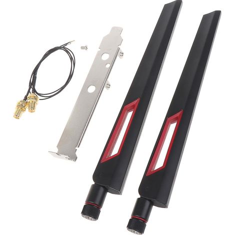 Antenne Wi-Fi double bande 2,4 GHz/5 GHz RP-SMA mâle + câble Ipex MHF4 RP-SMA de 20 cm