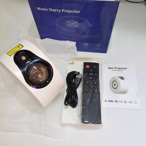 LED-Laserprojektor mit Wasserwelleneffekt, Sprachsteuerung, Sternenhimmelprojektor, Laser-Stimmungslicht mit Sprachsteuerung und Bluetooth-Musik – 7,5-W-Sternenhimmelprojektor (1/3)