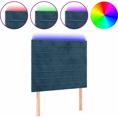 Maison Exclusive - Cabecero con luces LED terciopelo azul oscuro (1/5)