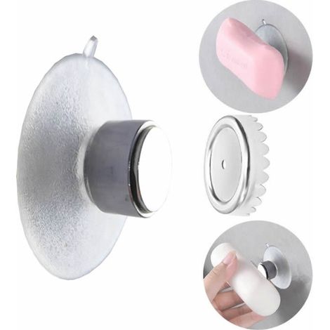 3er-Set Magnetische Seifenschale, Saugnapf-Seifenschale, leistungsstarker Saugnapf, magnetische Seifenschale, magnetische Seifenschale, Seifenmagnet, ohne Bohren, für Küche und Badezimmer