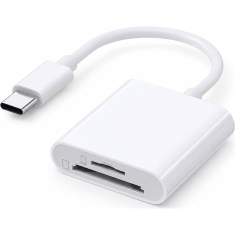 1 Pièce Lecteur Carte SD USB C, Adaptateur Carte MicroSD Super Vitesse Double Emplacement, Lecteur Carte Mémoire en Aluminium, Lecture et Écriture Simultanées pour Tablette, PC (1/5)