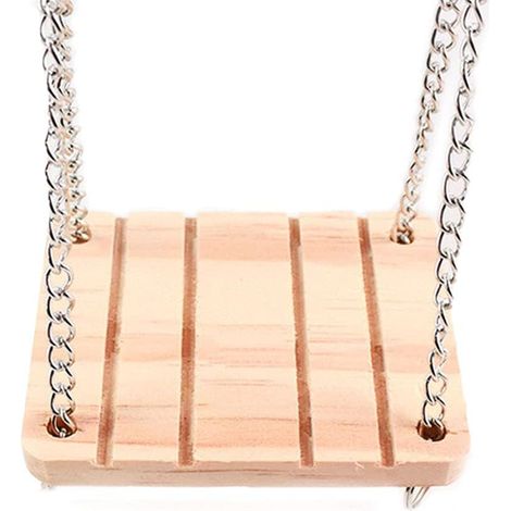 1 Balançoire,Jouet en Bois,Cloche Intégrée,Accessoire Cage,Antidérapant,Hamac pour Hamster,Gerbille,Souris,Rat,Cochon d'Inde (1/5)