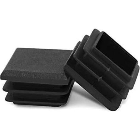20 PCS 25 x 25 mm bouchons à lamelles pour tube carré, embout de bouchon en plastique noir carré pour tube de tuyau, plastique polyéthylène, bouchons d'extrémité (1/5)