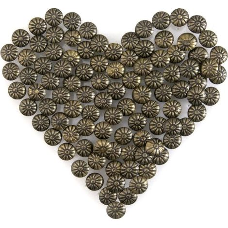 100 pcs Clous Décoratifs, Clous à Dessin, Portes et Autres Meubles, Outils de Menuiserie, 11x16mm (1/5)