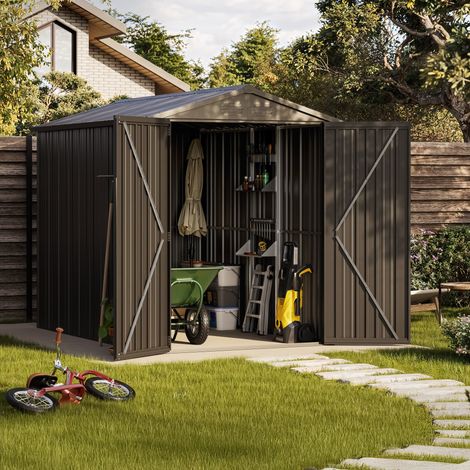 Gartenhaus Metall Pioneer Y50 - Selbsttragende Struktur - Verstärkte Türen - Schloss mit Schlüssel inbegriffen - V-Pfeiler - Außenhütte 4,30m2