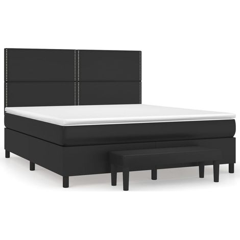 Maison Exclusive - Giroletto a Molle con Materasso Nero 180x200 cm in Similpelle