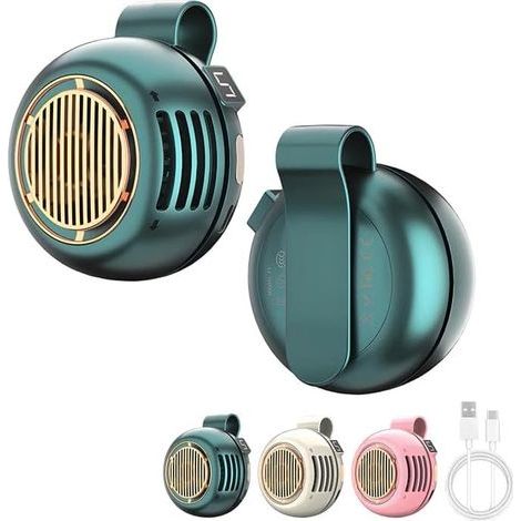Tragbarer Clip-Ventilator – USB-aufladbarer Mini-Ventilator – Personalventilator für Hals und Taille – 5 einstellbare Geschwindigkeiten – 1000-mAh-Akku (1 Stück) (1/5)