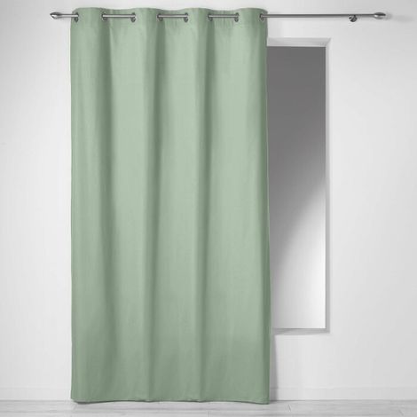 Rideau à 8 oeillets en coton "Panama" - Vert sauge - 140 x 240 cm - Livraison gratuite (1/6)