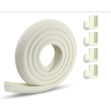 Blanc Crème,Protection des Bords et Coins de Meubles,2 Mètres Protection Mousse Sécurité avec 4 Angles, Kit de Sécurité pour Bien Protéger Les Enfants
