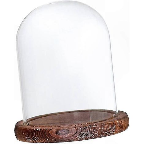 Socle en bois marron et cloche en verre transparent pour centre de table de mariage, présentoir à monter soi-même, décoration intérieure (1/5)