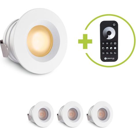 Einbaustrahler Mini flach Torino 3W 2700K IP44 - Farbe: weiß - Anzahl: 4x