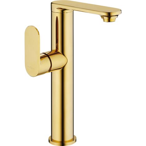 Mexen Milo grifo de lavabo alto con manija lateral, dorado - 71315-50 (1/2)