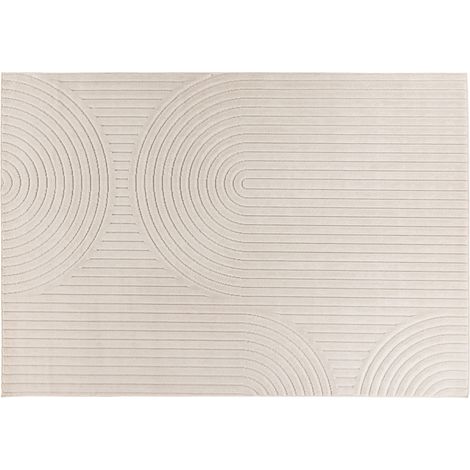 Rio - tapis rectangulaire motif abstrait - intérieur et extérieur - blanc (1/5)