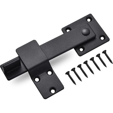 Loquet de porte en acier inoxydable, verrou de porte coulissante, verrou de porte battante avec vis de réglage, loquet noir
