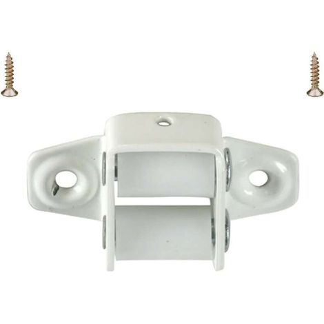 Guide sangle de volet roulant à galets pour sangle de 15 à 18mm en acier laqué blanc fixation horizontale à visser entraxe 37mm Accessoire Rouleau Enroulement Fixation Fenêtre Store Finition (1/2)