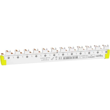 Schneider Electric Kammschiene Acti9 A9XPH612, 12TE 1P+N 80A 220mm, Weiß (1/2)