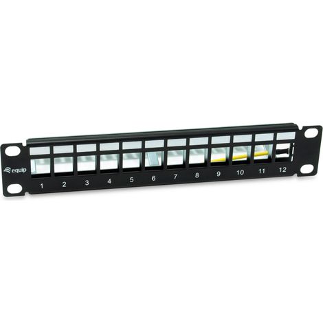 PATCH PANEL VACIO CAT.6 APANTALLADO 10 12 PUERTOS KEYSTONE 1U RAL9005