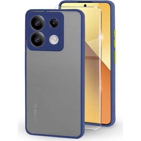 Funda de silicona para Xiaomi Redmi Note 13 5G, con protección para la cámara, transparente/azul + cristal templado 9H. (1/5)