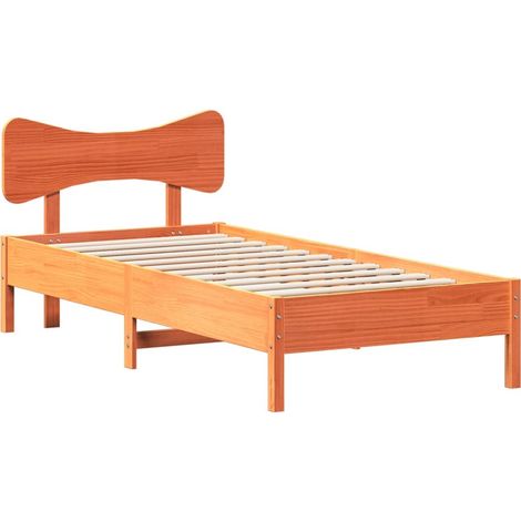 Maison Exclusive - Massivholzbett ohne Matratze Wachsbraun 90x190