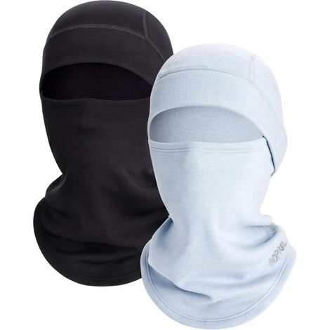 Kinder Sturmhaube Winter Modal-Wolle-Mix Balaclava Skimaske Winddicht Schwarz + Blau (1/5)