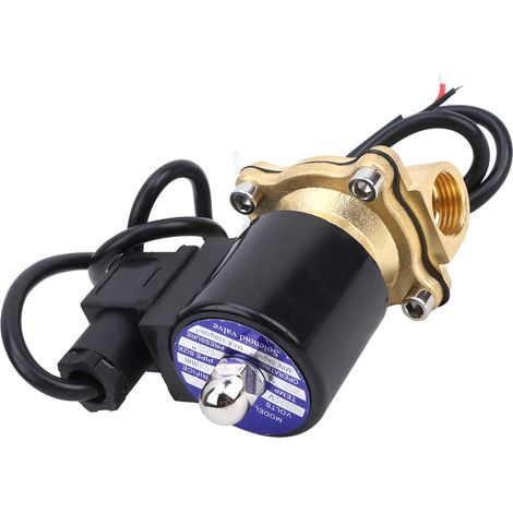 Électrovanne en laiton 2 voies normalement fermée, 24V DC, raccord G1/2", bobine étanche, action directe pour eau ou air (1/5)