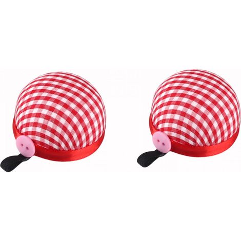 Pincushion Bracelet - Magnetique - Pour Couture Broderie Patchwork - Rouge Blanc - Lot De 2