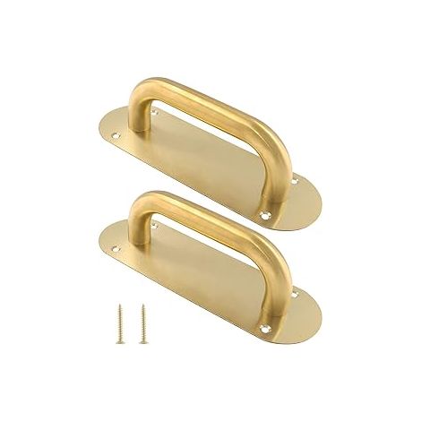 Paire de plaques de poignée de porte en acier inoxydable pour portes coulissantes de grange, armoires de cuisine, 2 pièces (1/5)